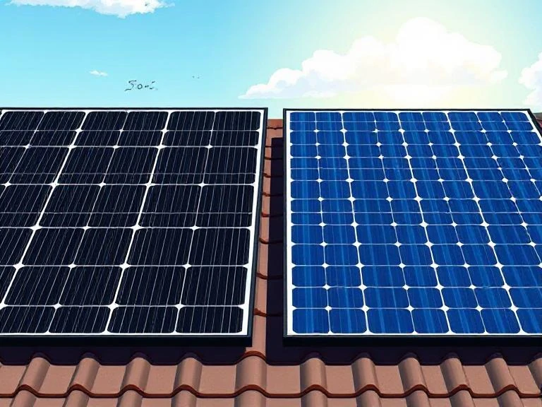 black solar panels vs blue solar panels