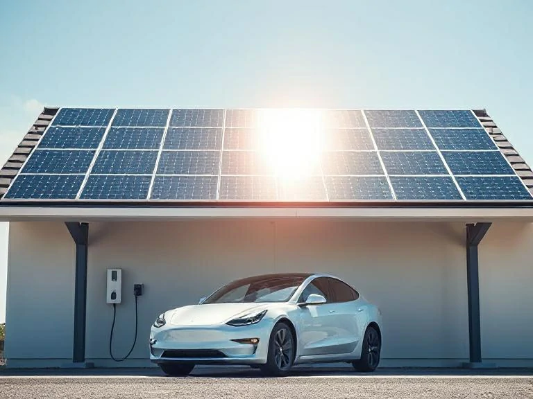 Charging cars with solar panels