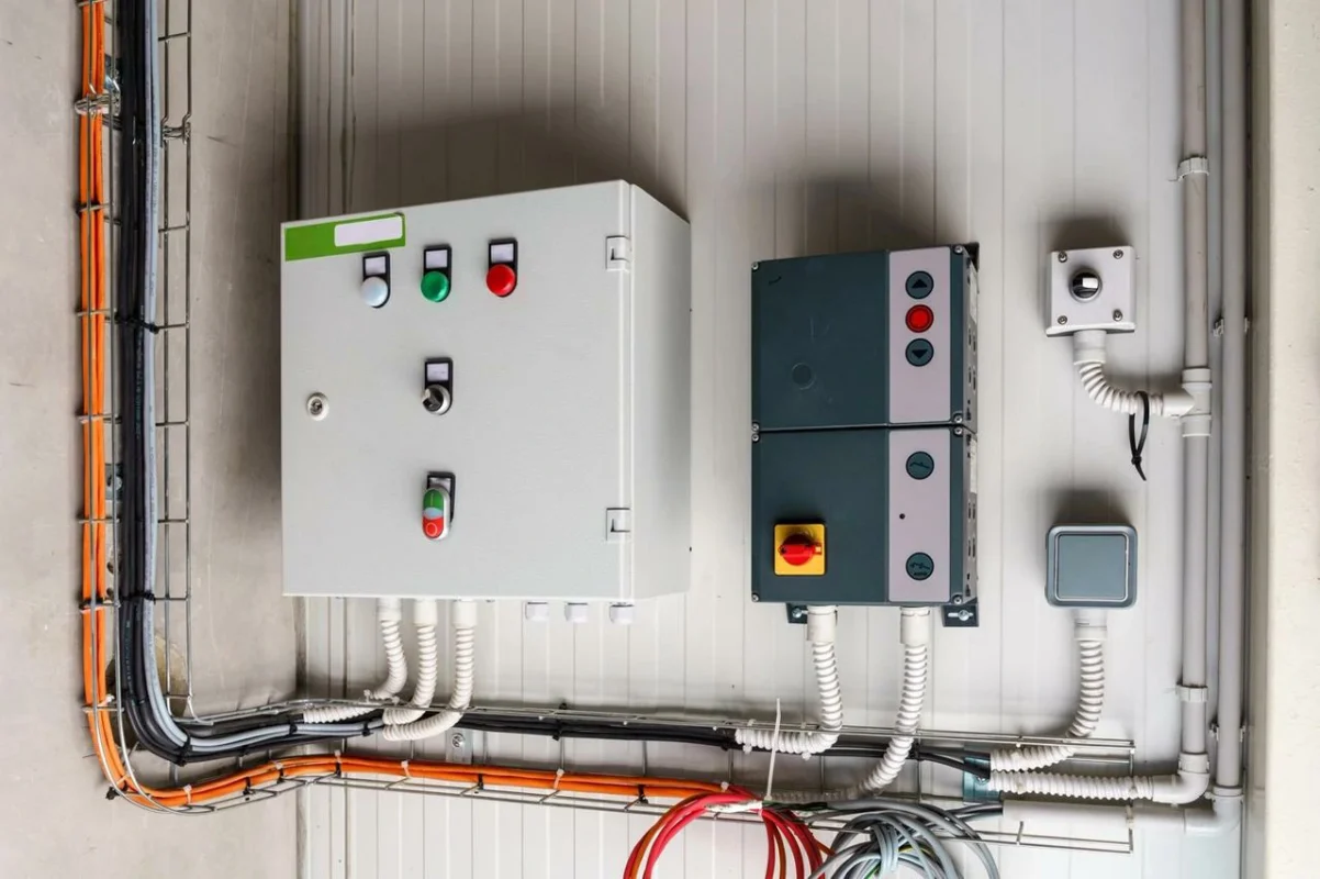 Quadro di controllo elettrico per la gestione intelligente di sistemi di batteria fotovoltaica da 20kWh.