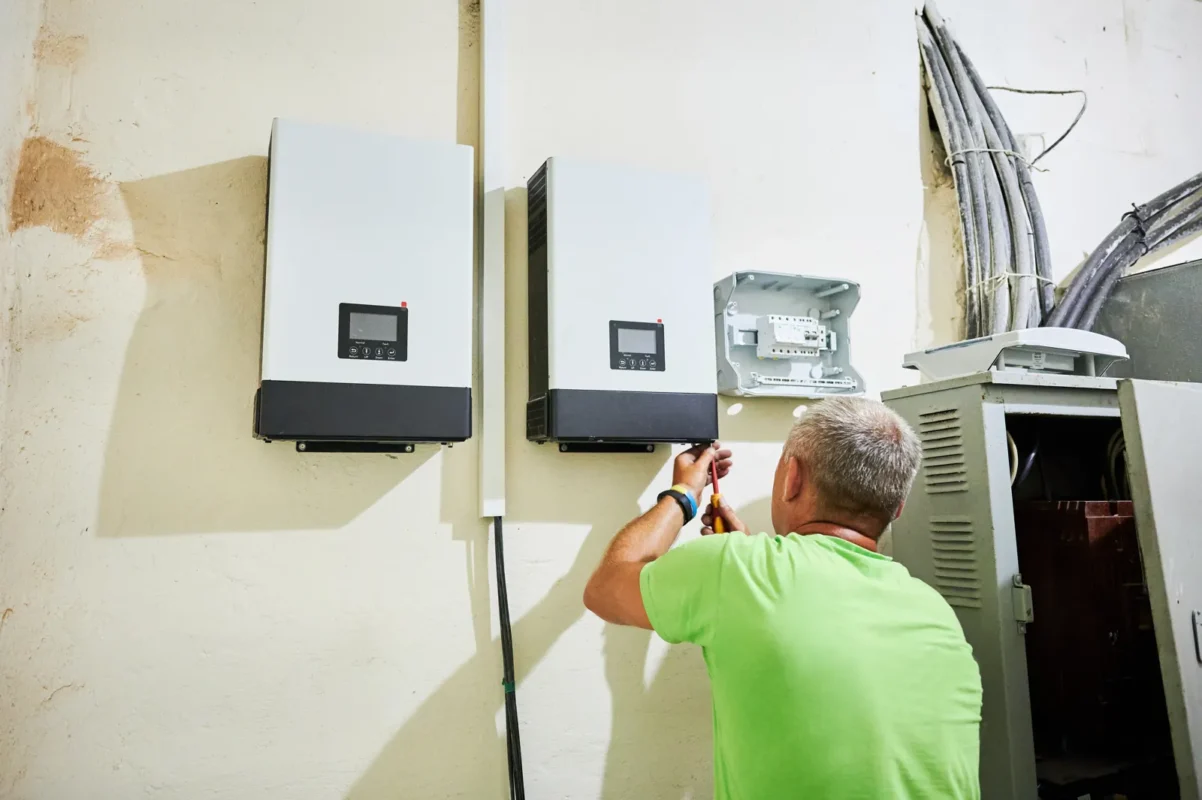 L'elettricista monta inverter fotovoltaici acquistabili a convenienti prezzi all'ingrosso.