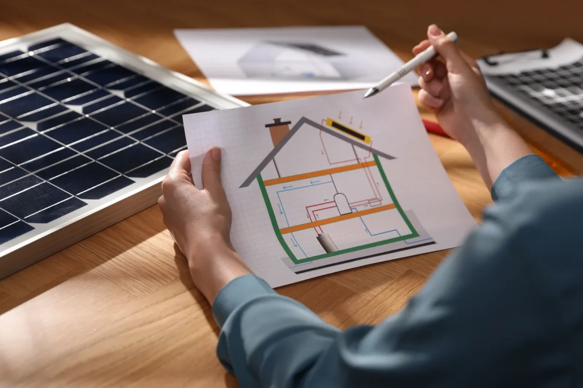 Disegno schema elettrico impianto fotovoltaico con accumulo, progetto tecnico residenziale conforme CEI 0-21