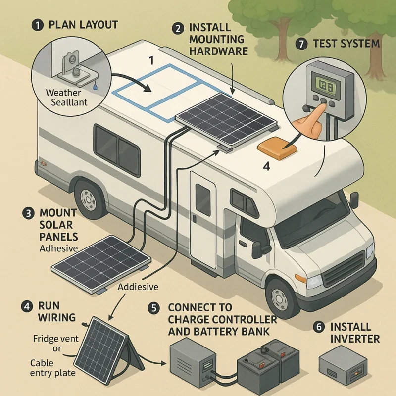 rv solar panel installation