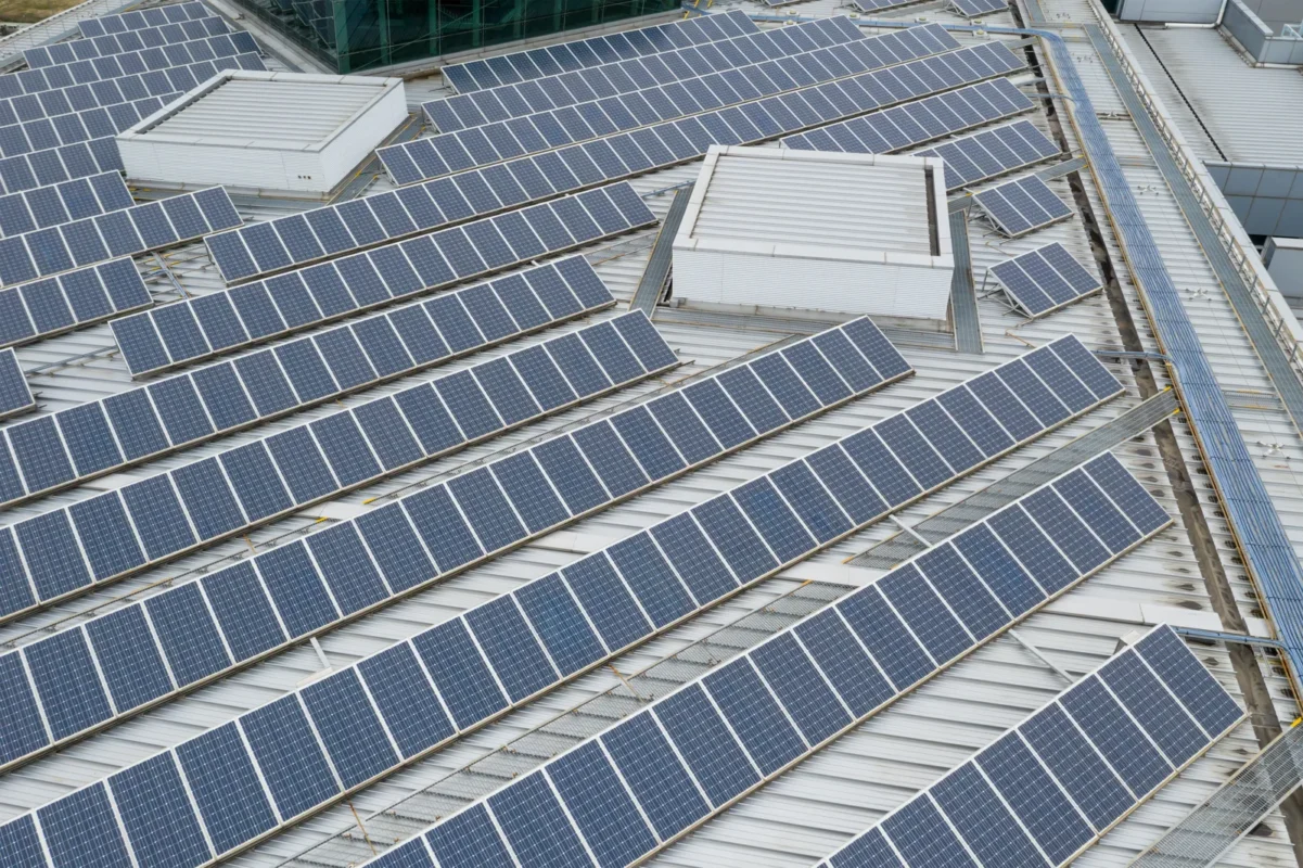 Commercial rooftop PV arrays, illustrating conditions affecting low-load inverter efficiency